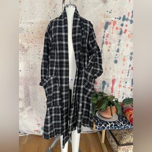 Krista Larson wool gauze shawl collar cardigan coat